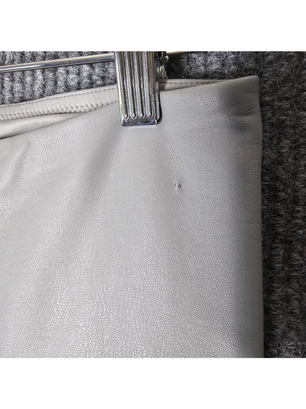 NWT SKIMS Faux Leather Boot Cut Pants sz Small S Cement Mid Rise Stretch FLAW - Picture 3 of 6